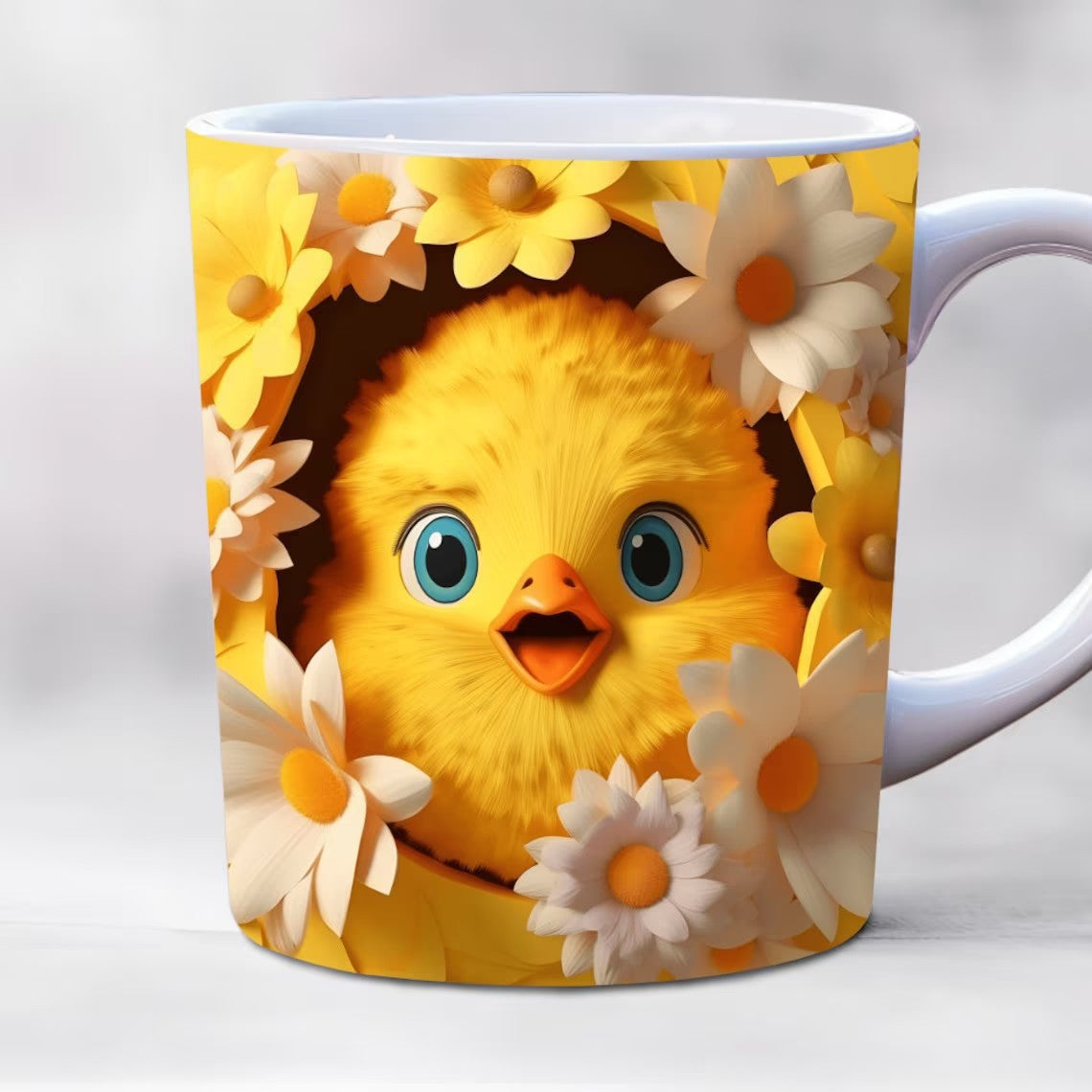 11oz 3D Animal Mug – Cat, Rabbit & Bird Ceramic Coffee Cup