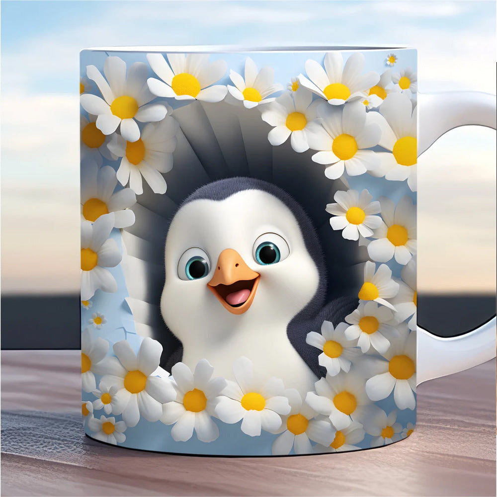 3D Penguin Ceramic Coffee Mug