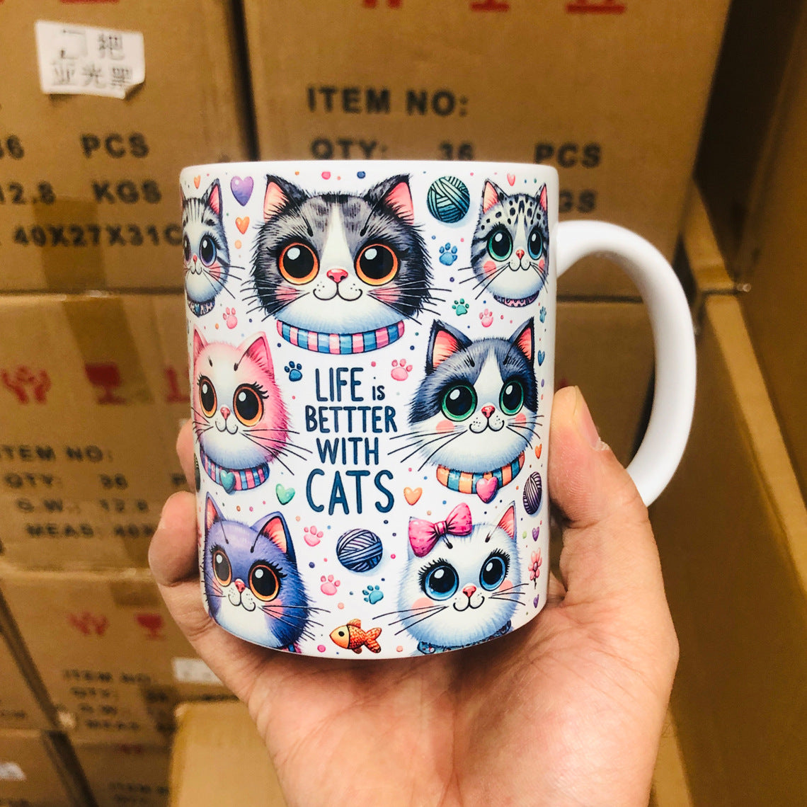 Life Is Better with Cats – Ceramic Coffee Mug