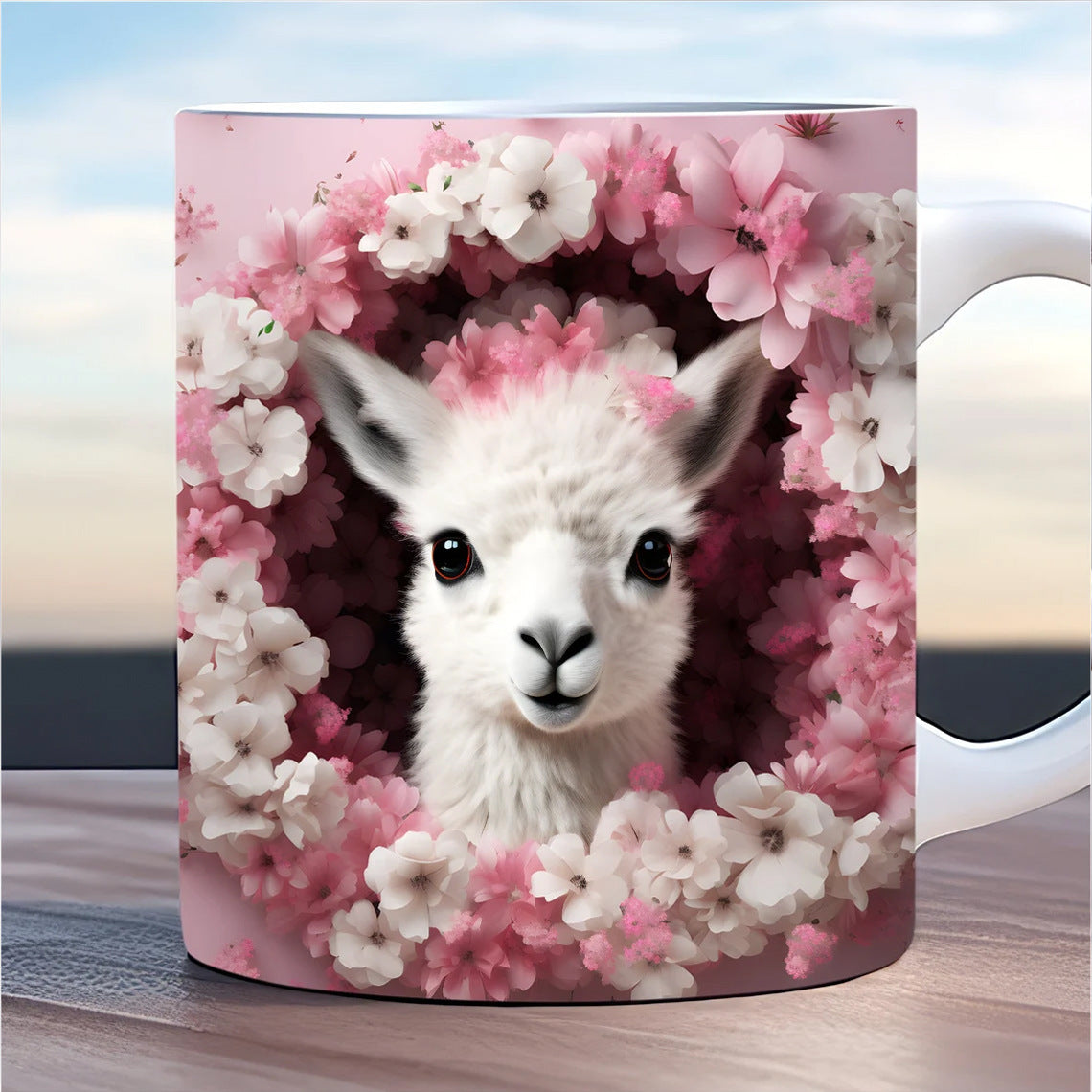 3D Animal Mug – Snow Wolf, Dino, Alpaca & Frog