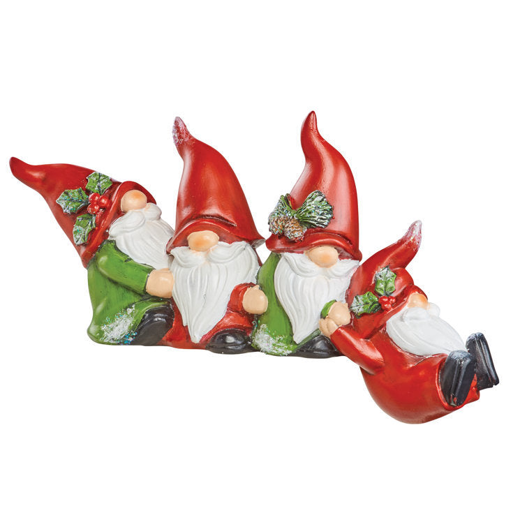 Santa Claus Gnome Resin Ornaments - Set of Four