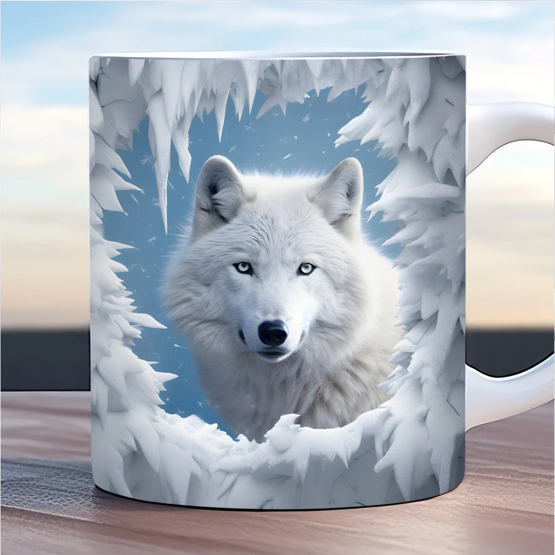 3D Animal Mug – Snow Wolf, Dino, Alpaca & Frog