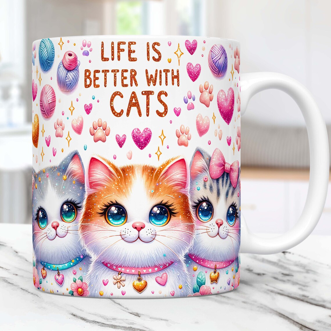 Life Is Better with Cats – Ceramic Coffee Mug