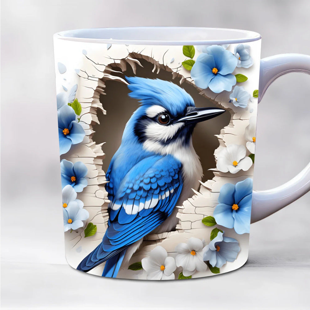 3D Tit Pattern Ceramic Mug – Perfect Christmas Gift