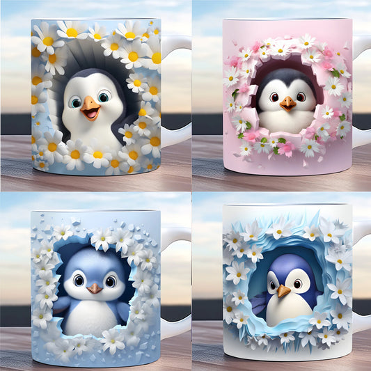 3D Penguin Ceramic Coffee Mug