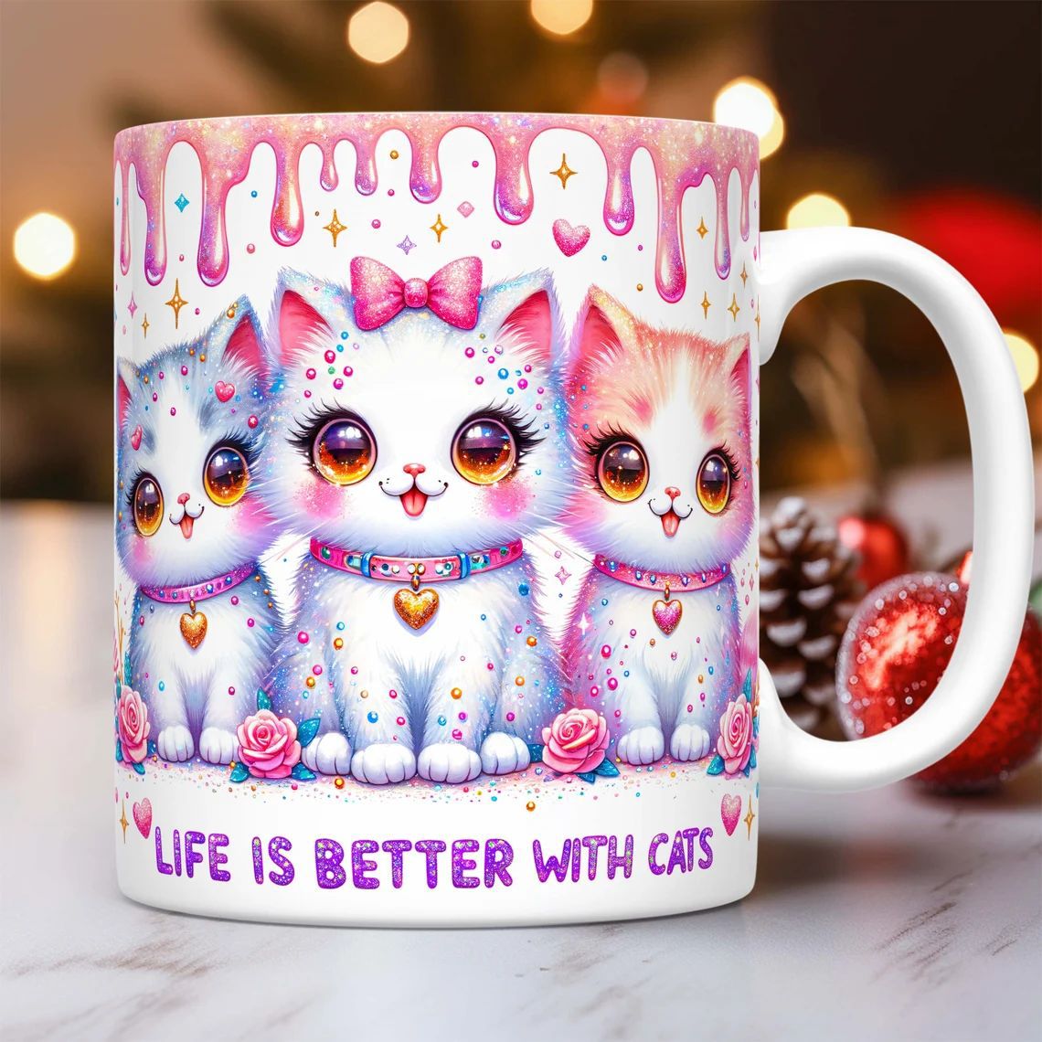 Life Is Better with Cats – Ceramic Coffee Mug