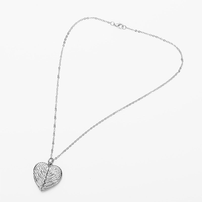 Couples' Heart Necklace with Angel Wings – Great Valentine's Gift