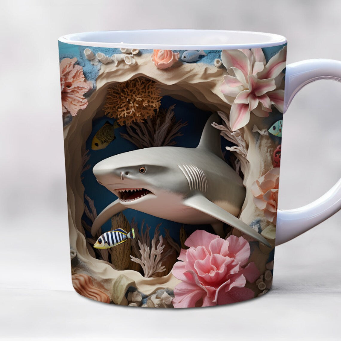 3D Animal Mug – Snow Wolf, Dino, Alpaca & Frog