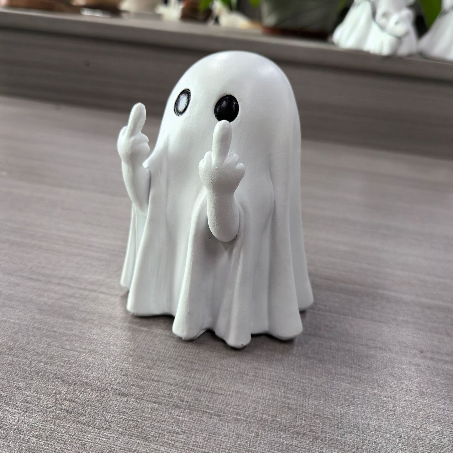 Cute Ghost Middle Finger - Halloween Resin Ornament