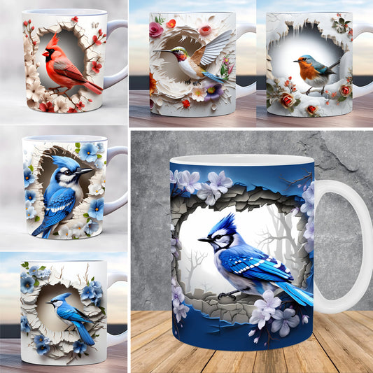 3D Tit Pattern Ceramic Mug – Perfect Christmas Gift