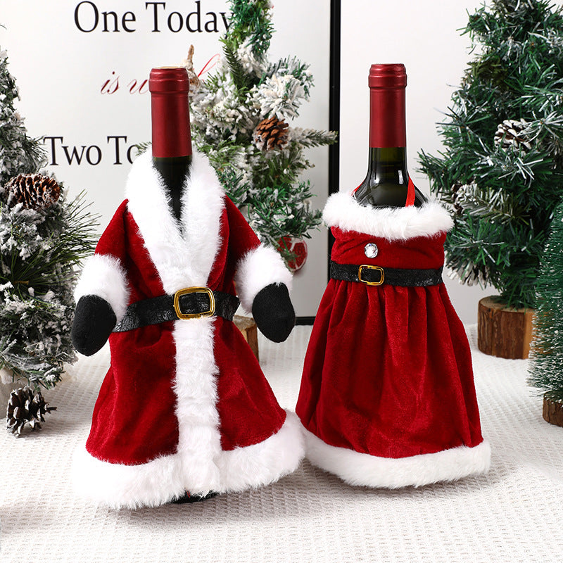 Christmas Wine Bottle Cover - Creative Dress & Skirt Design