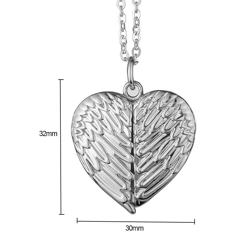 Couples' Heart Necklace with Angel Wings – Great Valentine's Gift