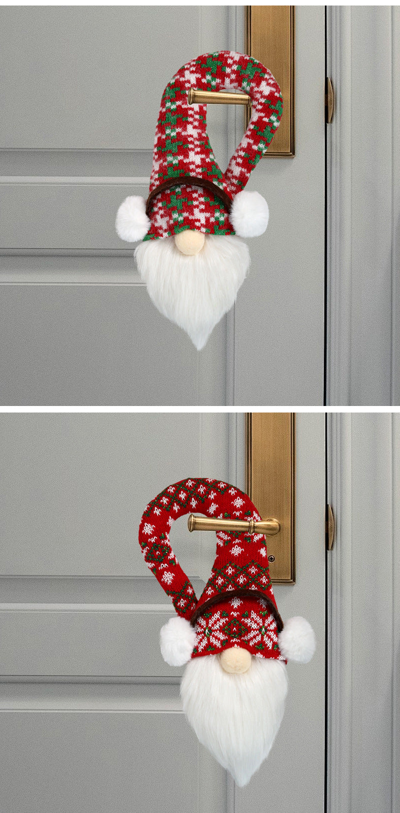 Faceless Santa Claus Door Handle Pendant - Festive Home Decoration