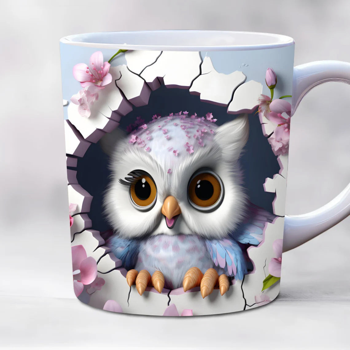 3D Owl Ceramic Mug – Retro Coffee Cup