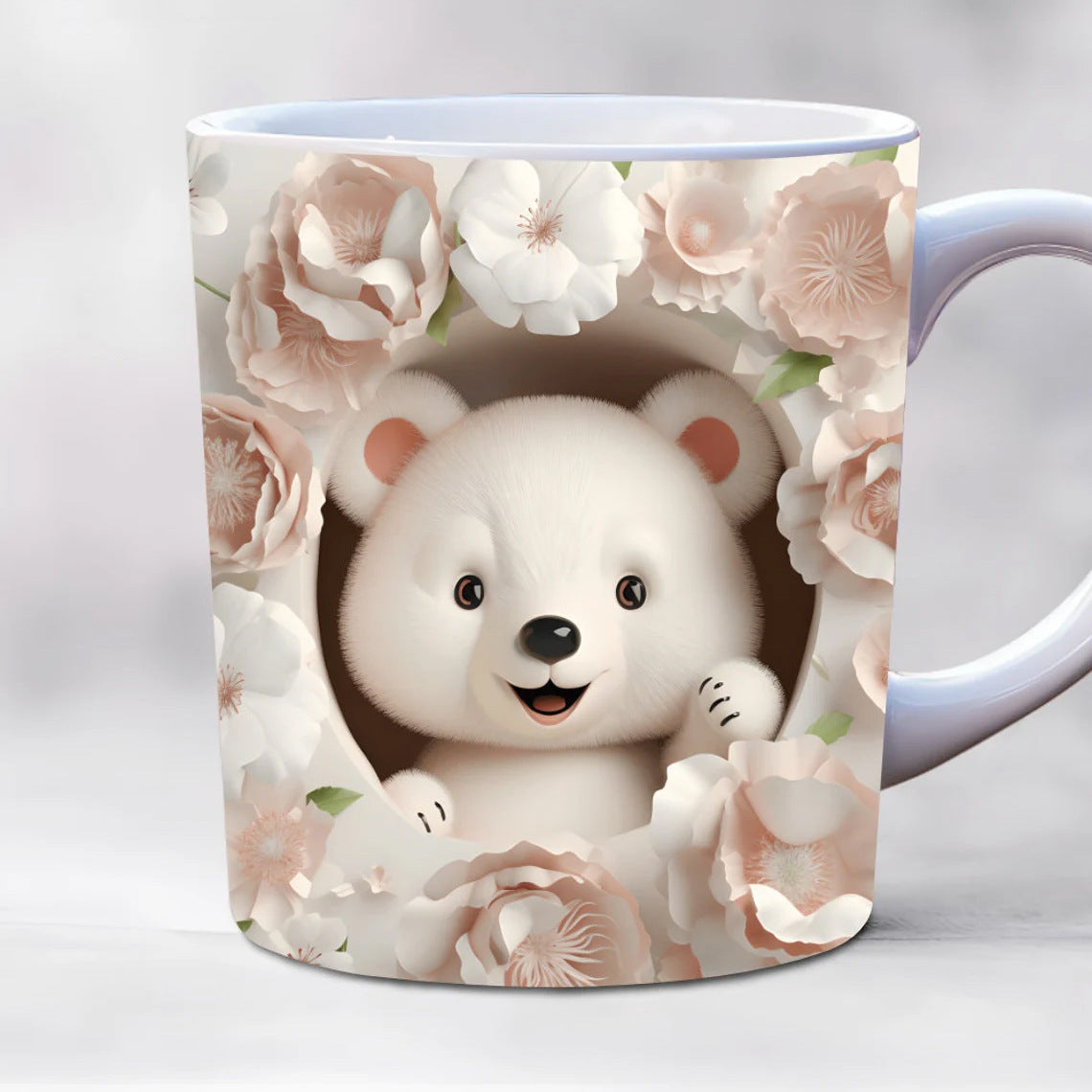 3D Animal Mug – Snow Wolf, Dino, Alpaca & Frog