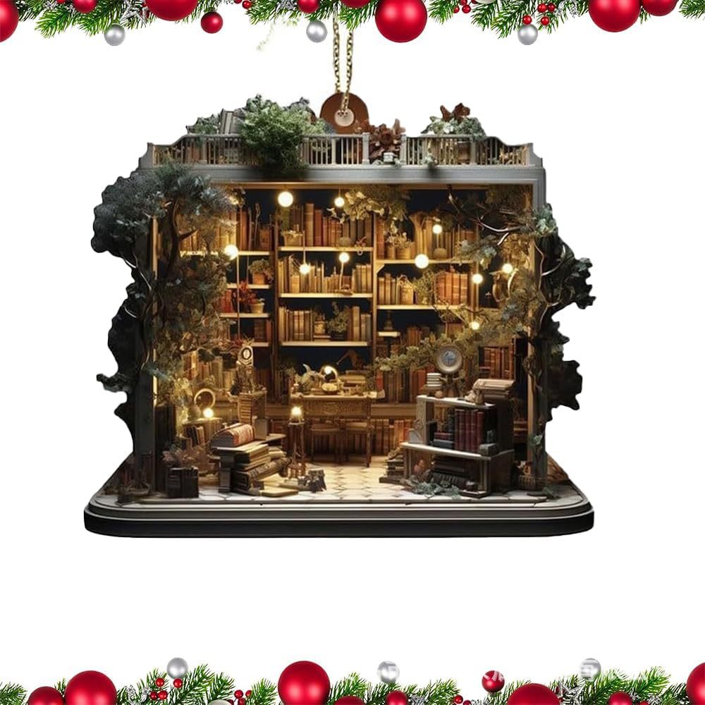 Christmas Bookstore Ornament - Perfect Gift for Book Lovers