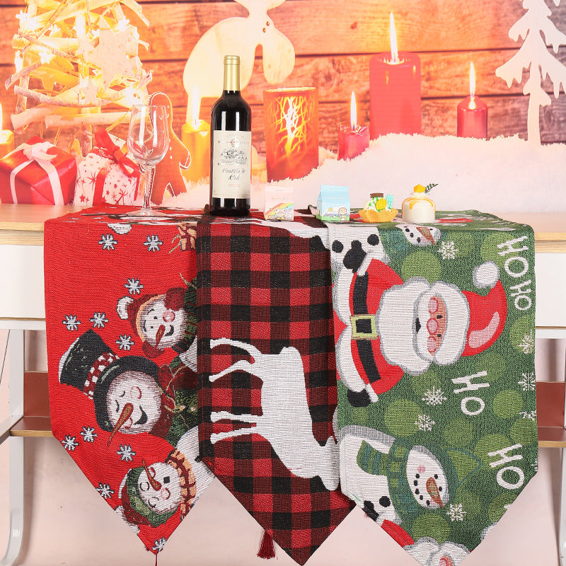 Christmas Table Flag -Santa, Snowman & Deer