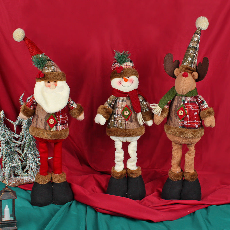 Retractable Santa & Snowman Dolls - Window Ornaments