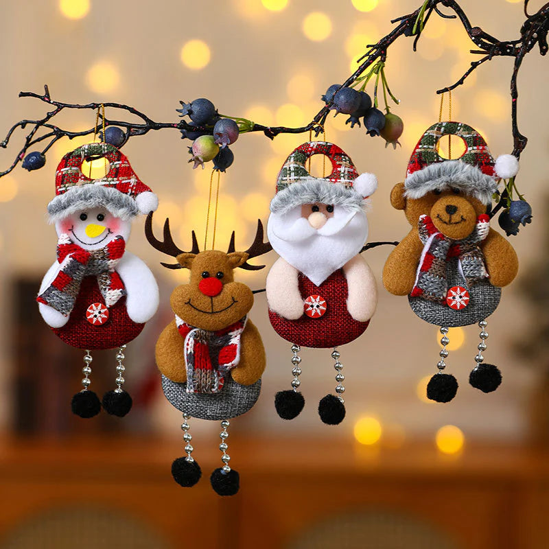 Fabric Characters - Fun Christmas Tree Decorations-Button