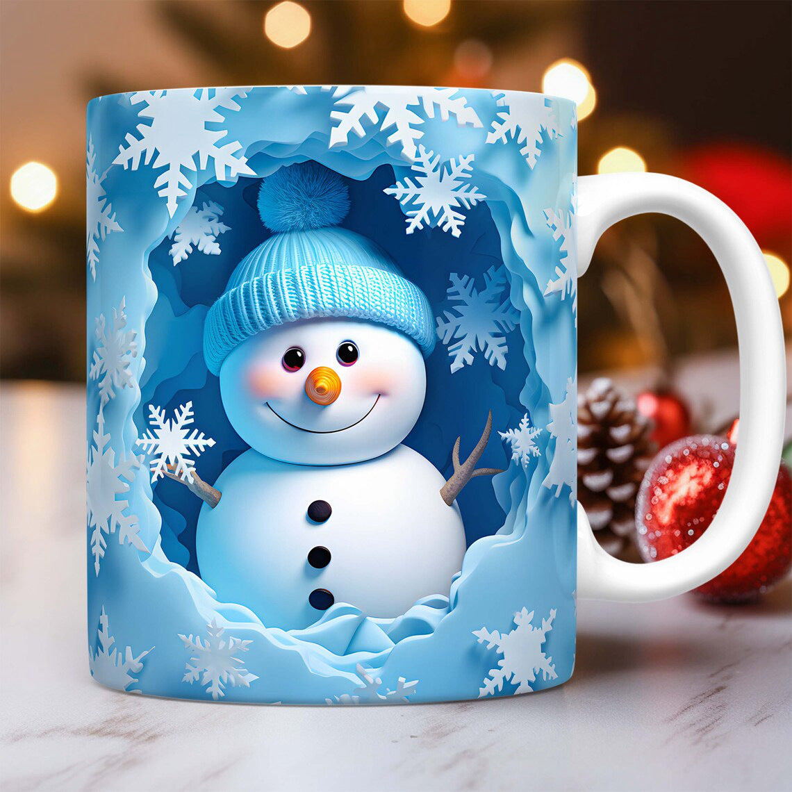 Christmas 3D Snowman Mug