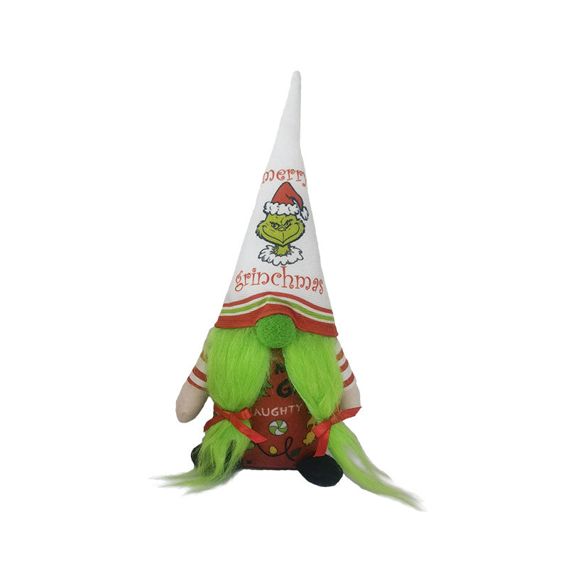 Grinch Doll - Faceless Rudolph Holiday Ornament