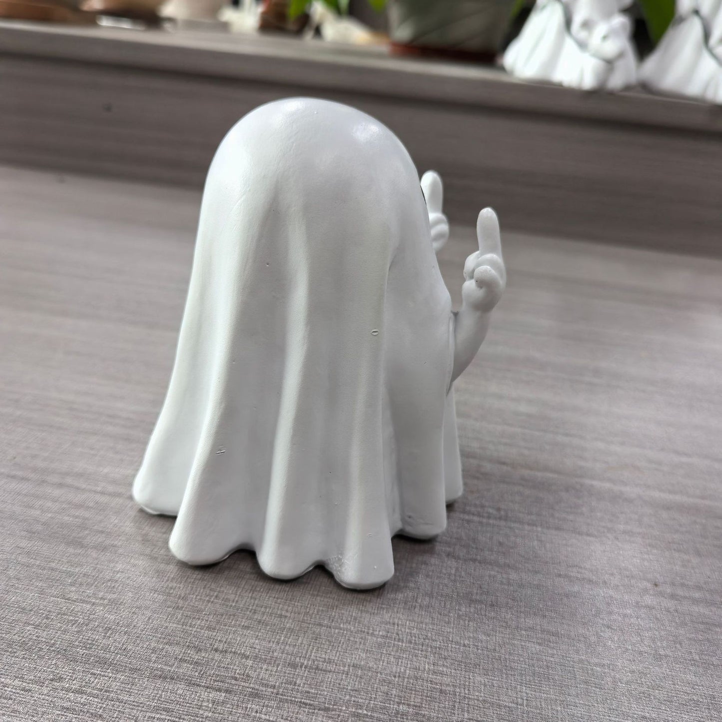 Cute Ghost Middle Finger - Halloween Resin Ornament