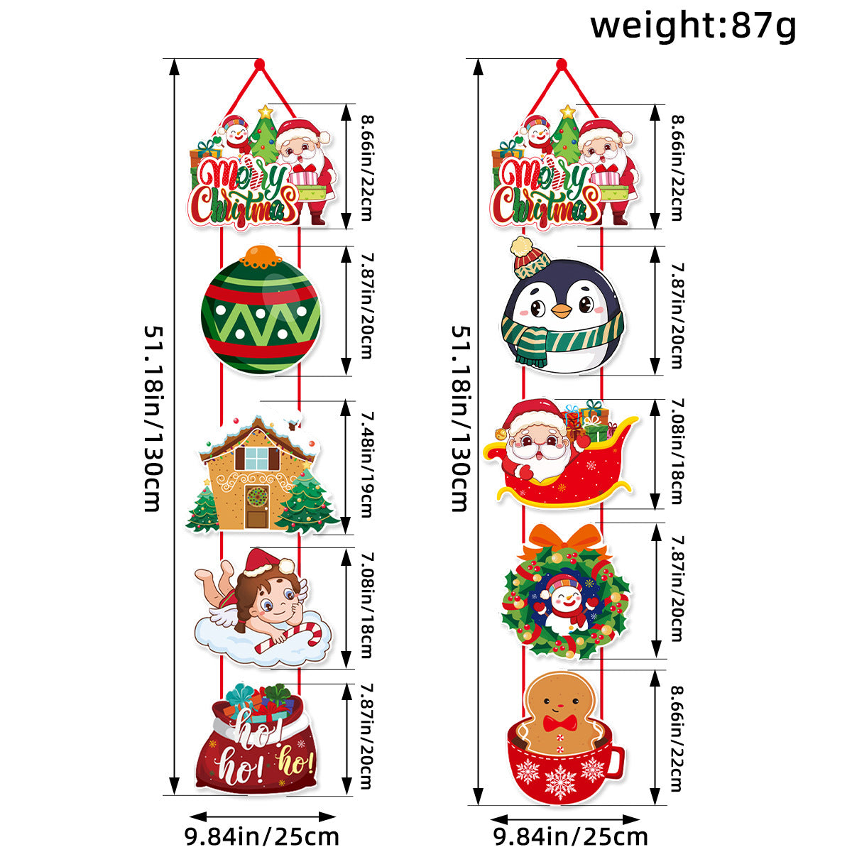 Christmas Door Decor - Santa & Snowman Hangings B