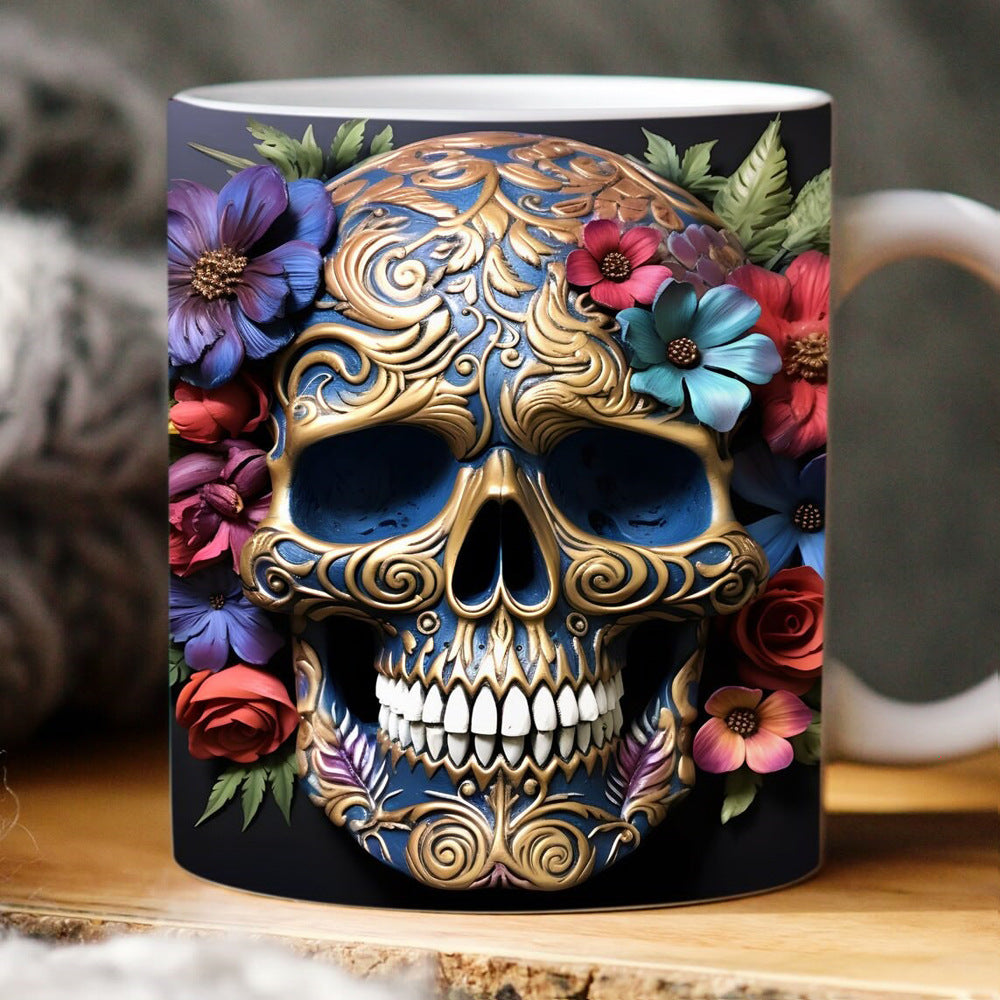 3D Skull Halloween Mug