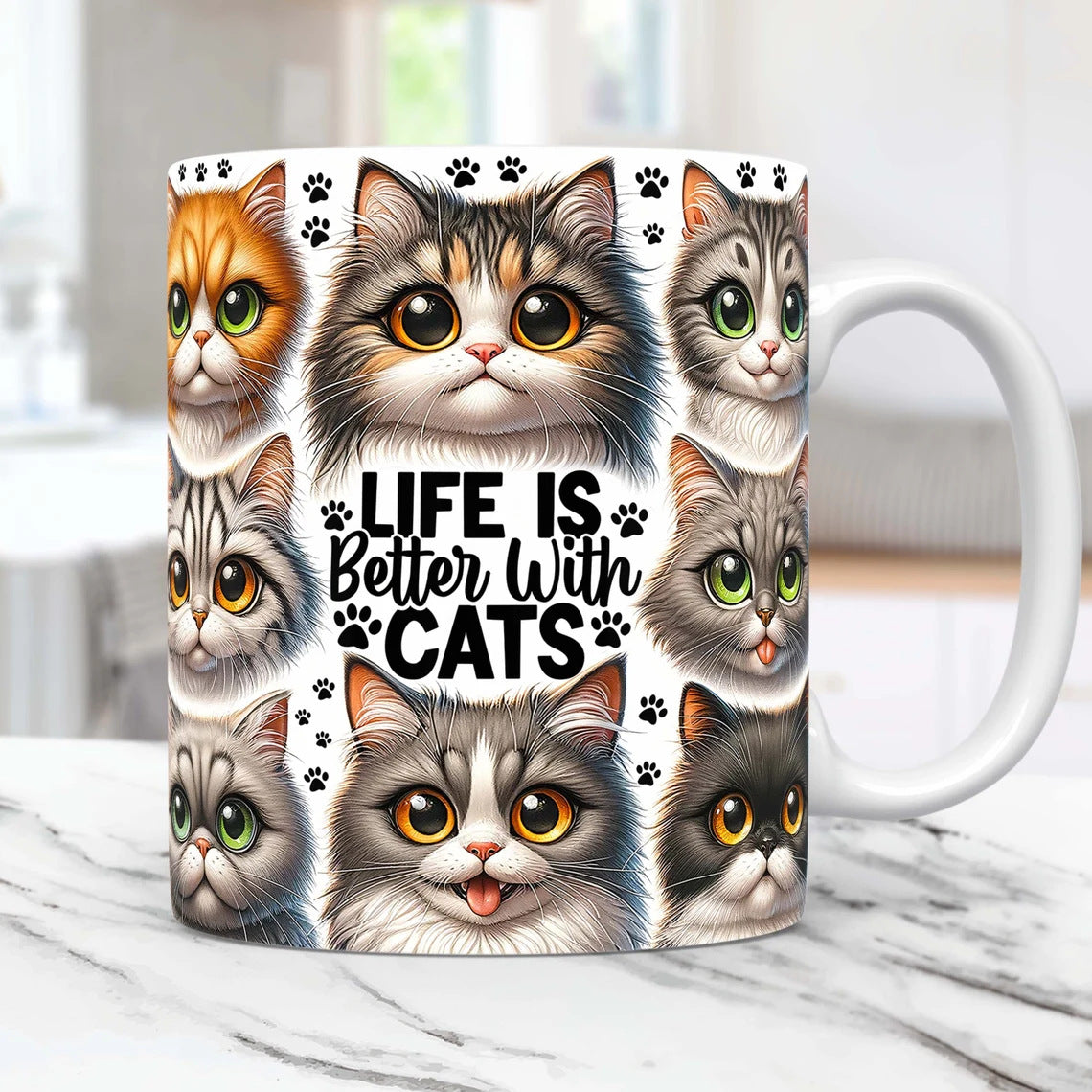 Life Is Better with Cats – Ceramic Coffee Mug