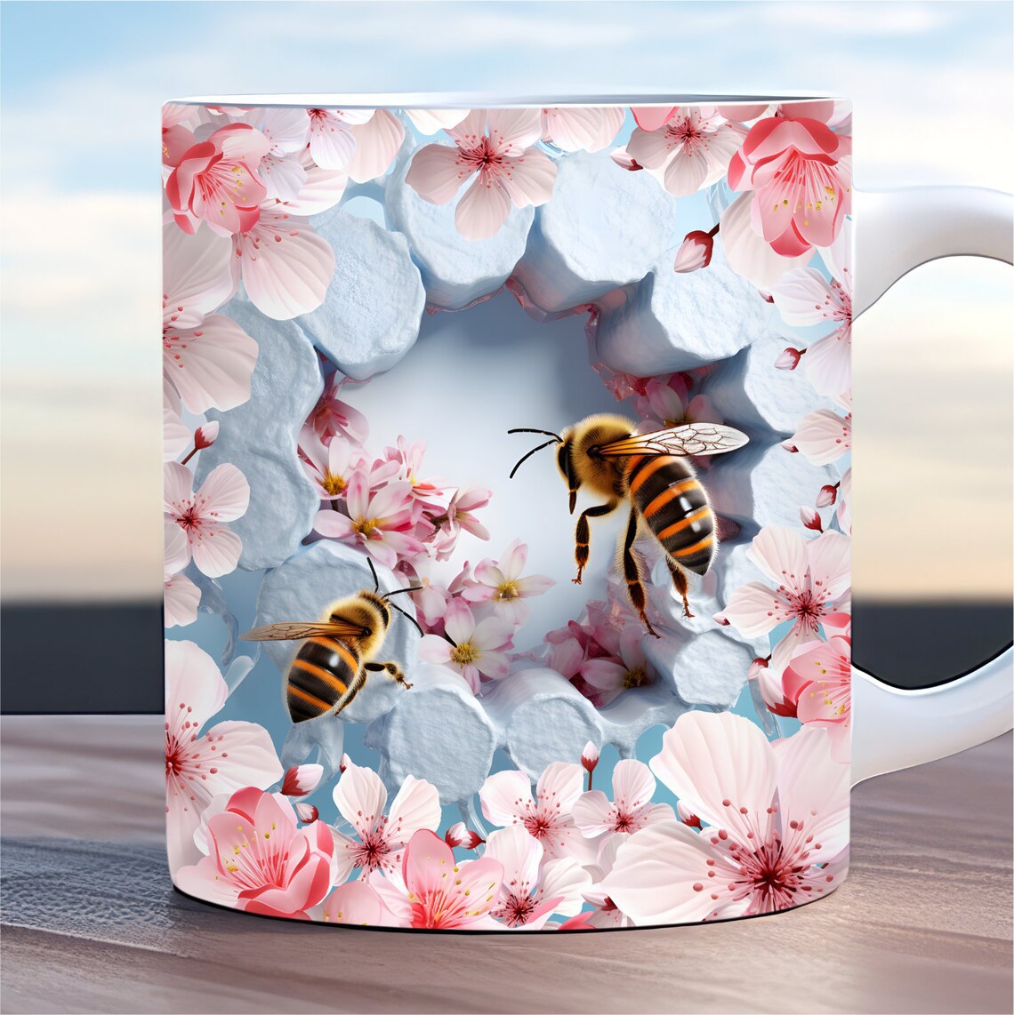 3D Bee Mug – Ceramic Coffee or Tea Cup