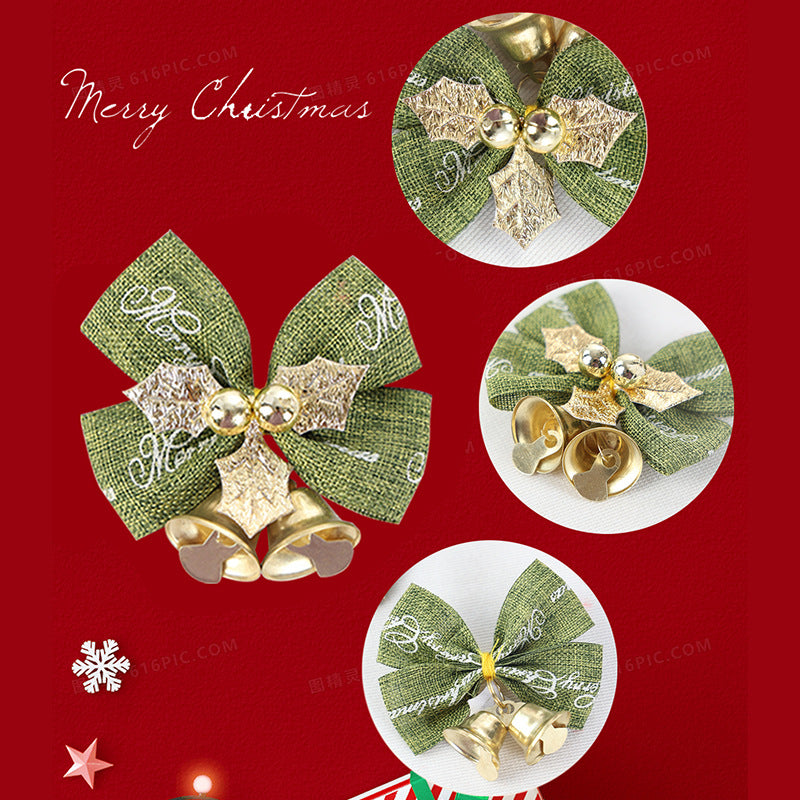 Mini Bell Bow - Christmas Wreath & Gift Box Decor