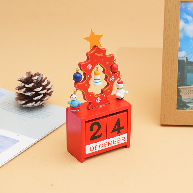 Wooden Calendar Christmas Gifts - Santa Claus Tabletop Ornaments