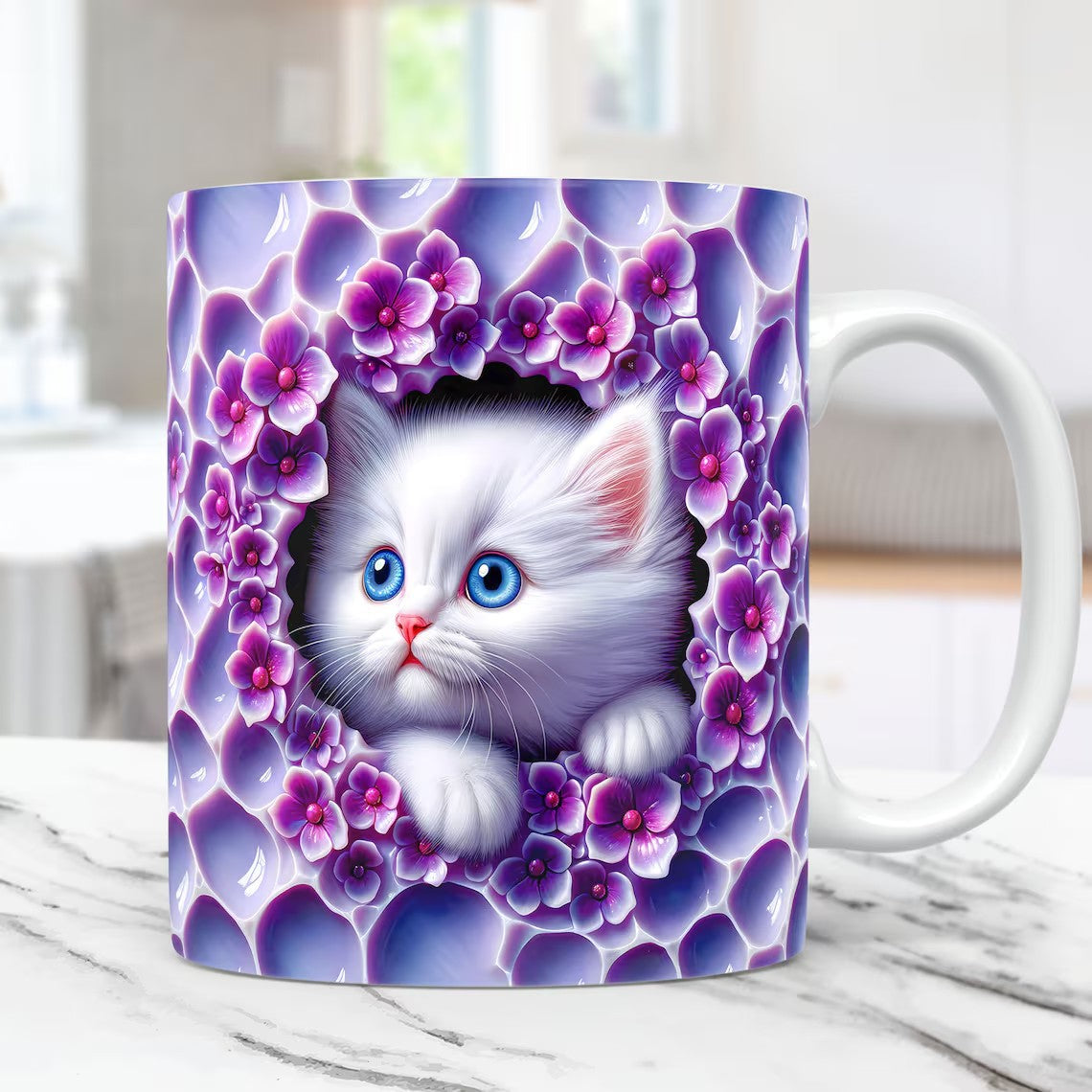 Animal Enamel Mug – 3D Rabbit, Cat & Elephant