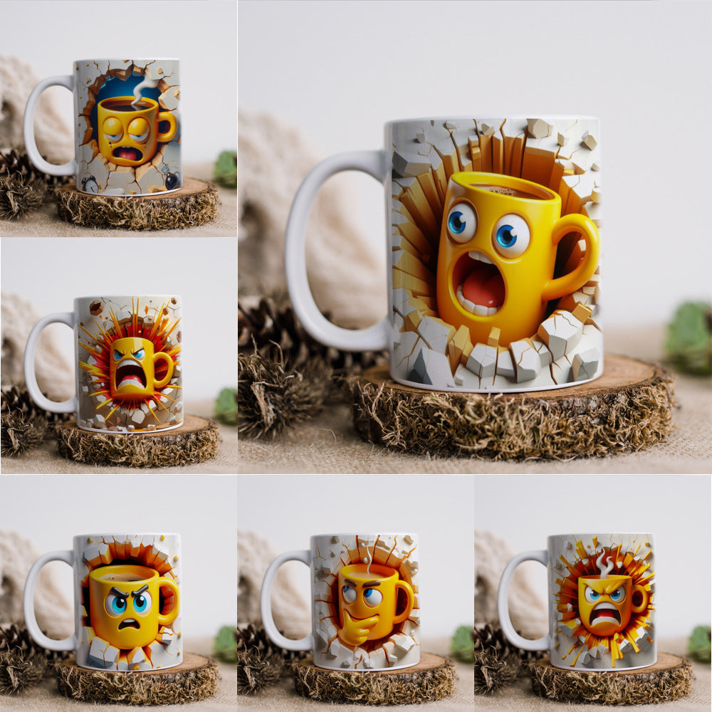 3D Expression Ceramic Mug – Coffee Cup