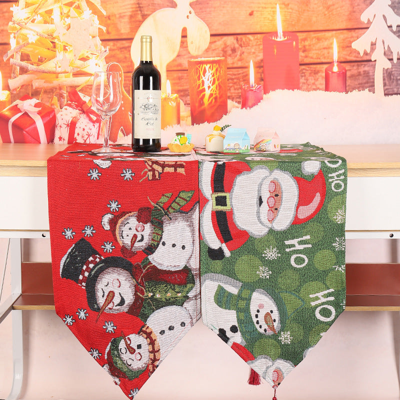 Christmas Table Flag -Santa, Snowman & Deer