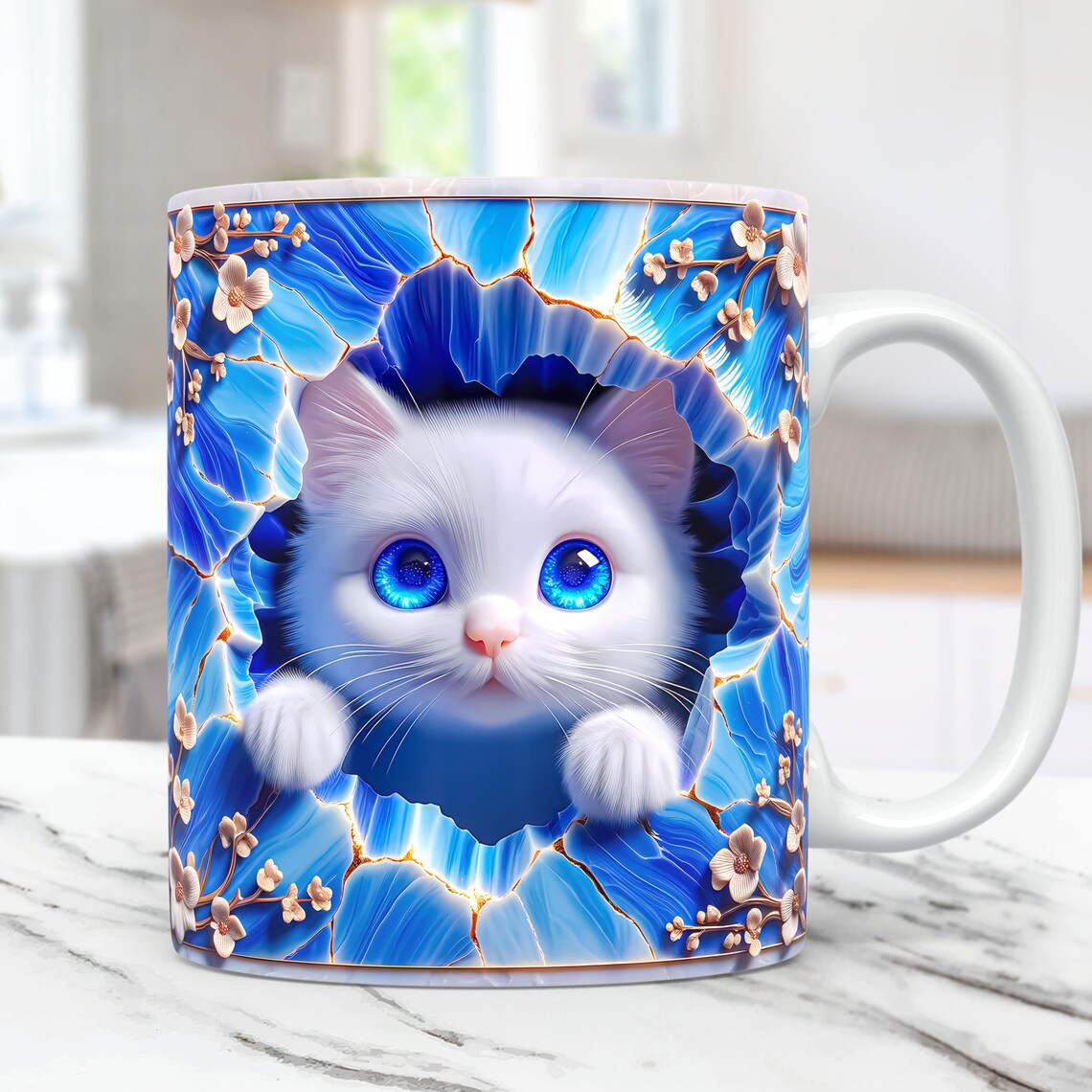 Animal Enamel Mug – 3D Rabbit, Cat & Elephant