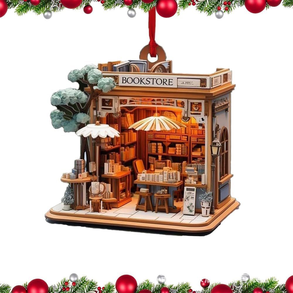 Christmas Bookstore Ornament A