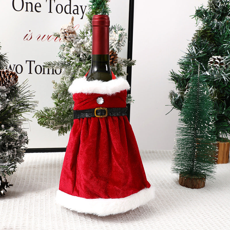 Christmas Wine Bottle Cover - Creative Dress & Skirt Design