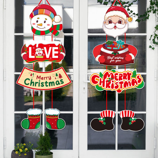 Christmas Door Decor - Santa & Snowman Hangings A