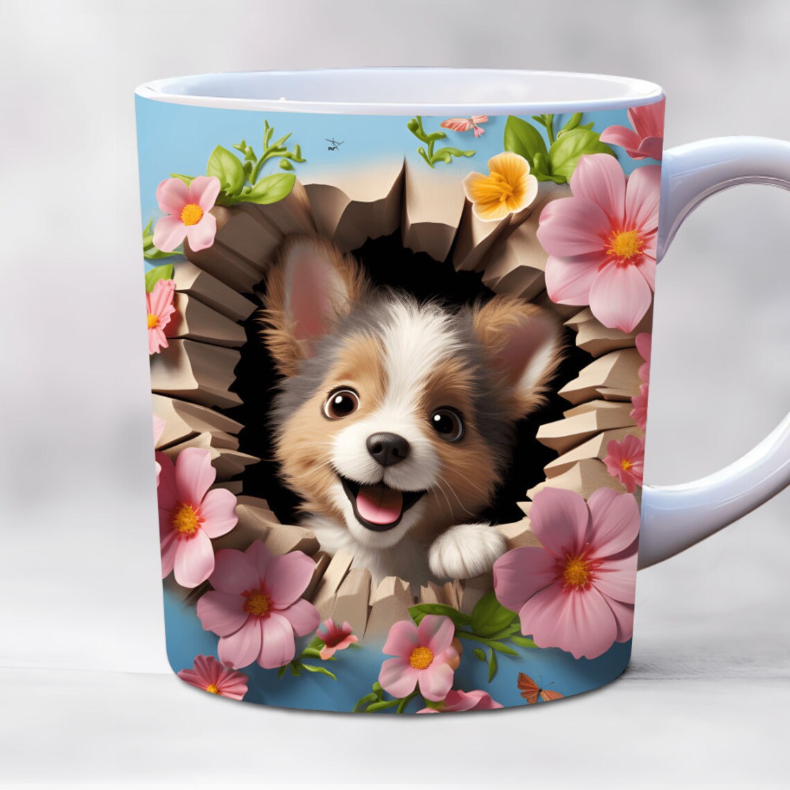 3D Animal Mug – Snow Wolf, Dino, Alpaca & Frog