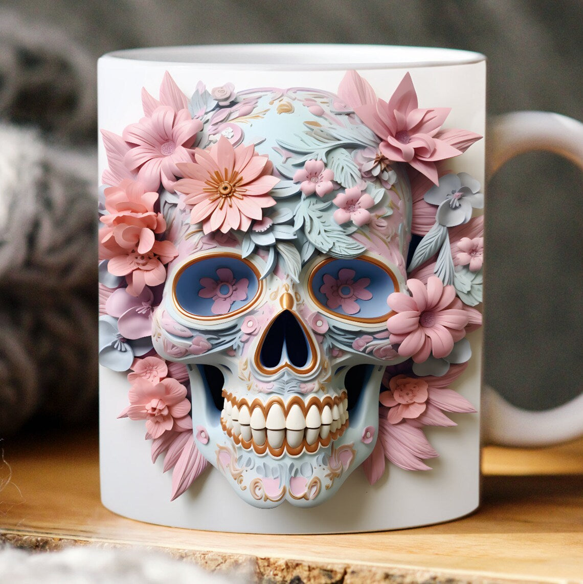 3D Skull Halloween Mug