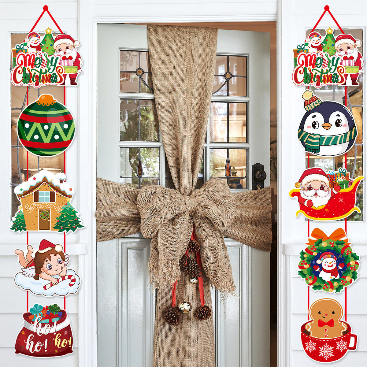 Christmas Door Decor - Santa & Snowman Hangings B