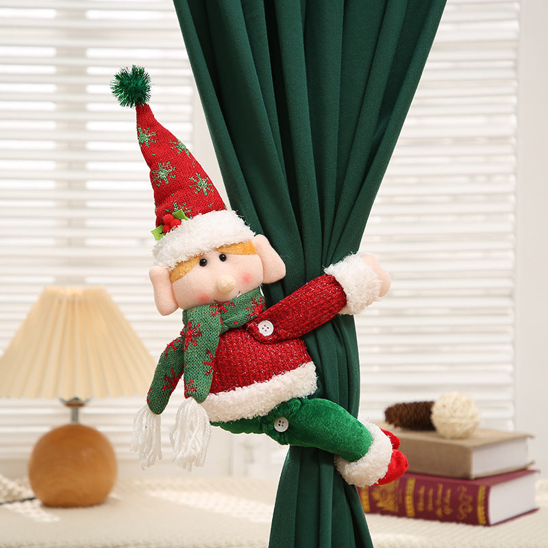 Knitted Santa Doll - Curtain Buckle & Window Decor