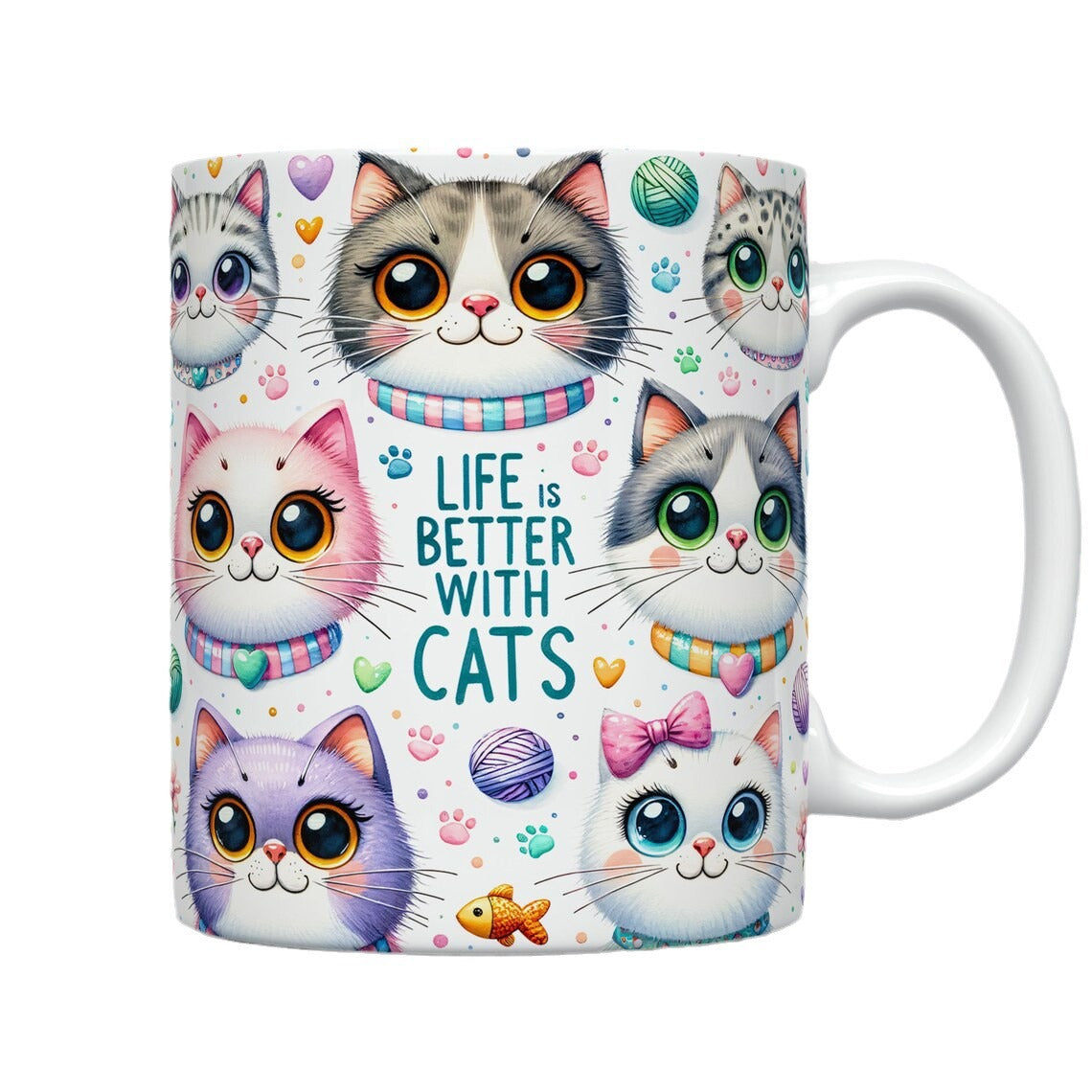 Life Is Better with Cats – Ceramic Coffee Mug