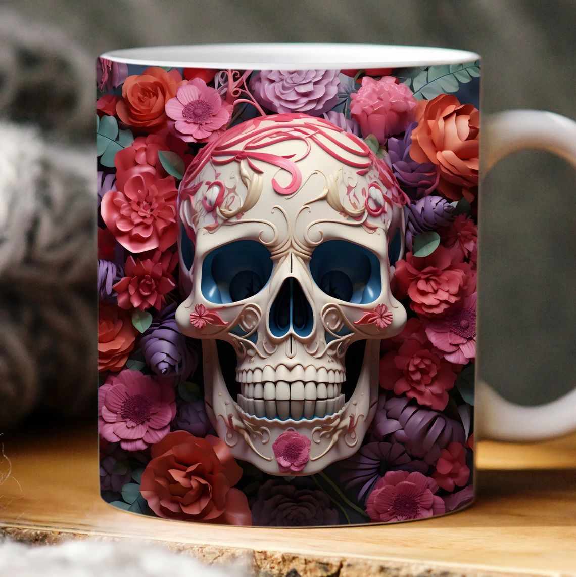 3D Skull Halloween Mug