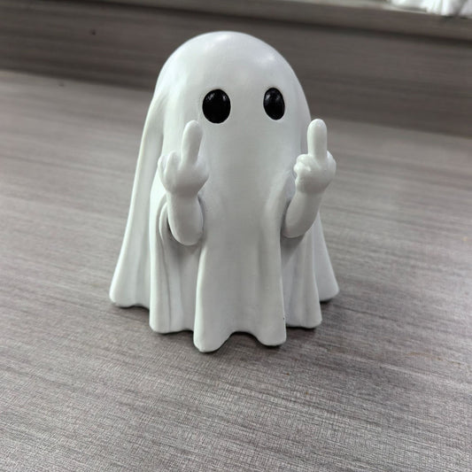 Cute Ghost Middle Finger - Halloween Resin Ornament