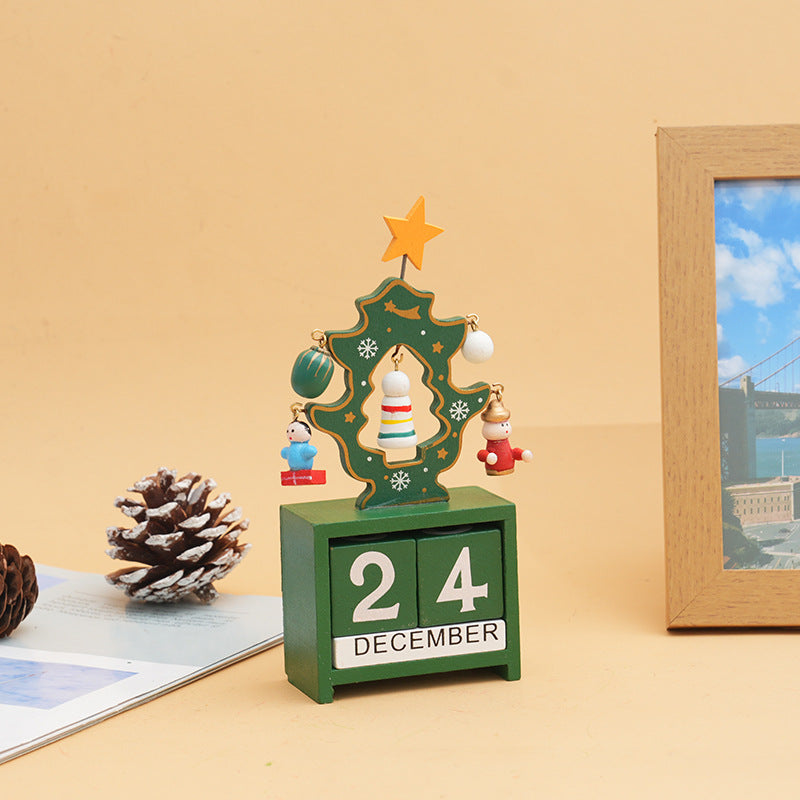 Wooden Calendar Christmas Gifts - Santa Claus Tabletop Ornaments