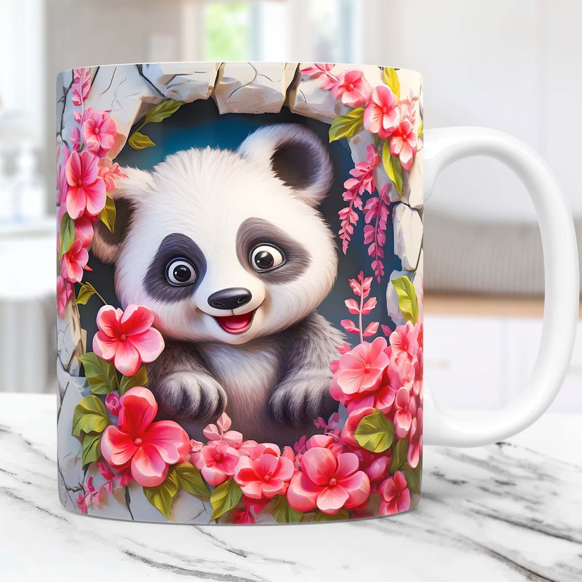 3D Animal Mug – Panda, Sloth & Monkey Ceramic Tea Cup