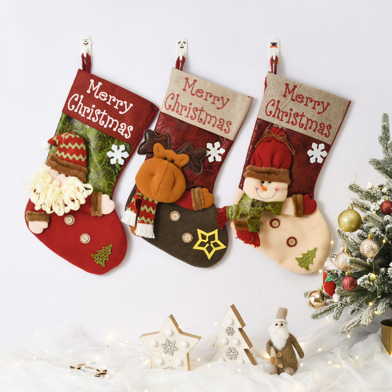 Large Christmas Sock Bag - Santa Candy & Tree Pendant