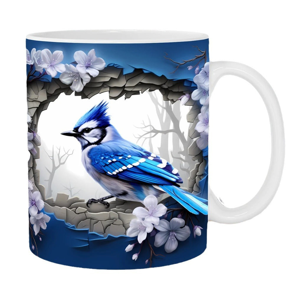 3D Tit Pattern Ceramic Mug – Perfect Christmas Gift